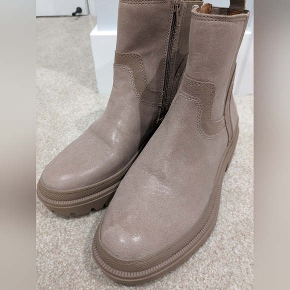 Lucky Brand Leather Moto Boot in Taupe - Picture 8 of 11